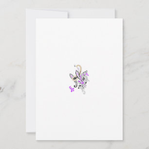 Purple-Magenta, Reddish Orange, Tealish Blue Girly Invitation
