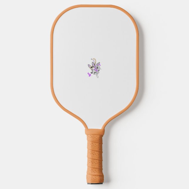 Purple-Magenta, Reddish Orange, Tealish Blue Girly Pickleball Paddle (Front)