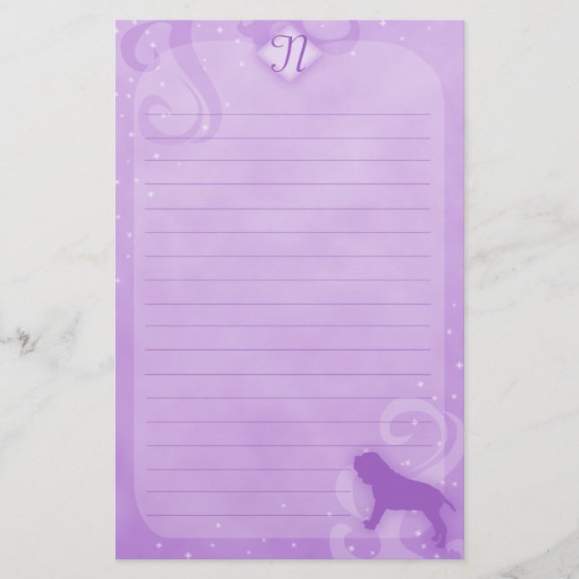 Purple Magic Neapolitan Mastiff Stationery (Front)