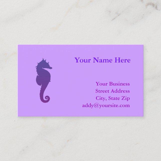 Purple Magic Sea Horse Business Card (Front)