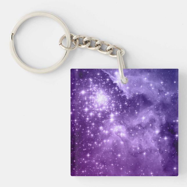 Purple Magic Stars Keychain (Front)