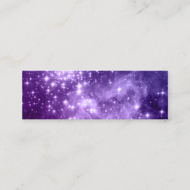 Purple Magic Stars Mini Business Card (Front)