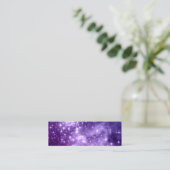 Purple Magic Stars Mini Business Card (Standing Front)