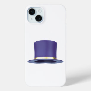 Purple magic top hat iPhone 15 plus case