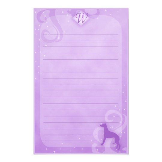 Purple Magic Whippet Stationery