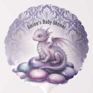 Purple Magical Dragon Baby Shower Balloon