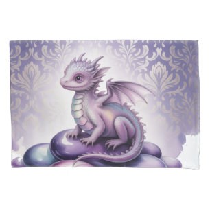 Purple Magical Dragon Baby Shower Pillow Case