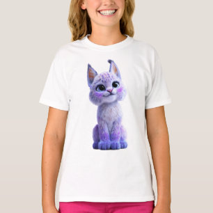 Purple Magical Lynx Kitten Kids T-Shirt
