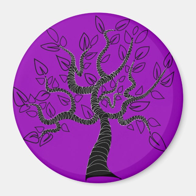 Purple Magnet with Tree of Life - Choose Color (Front)