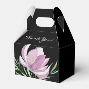 Purple Magnolia Floral Watercolor Botanical Favor Boxes