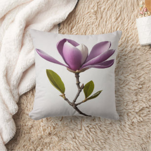 Purple magnolia flower Magnolia felix Throw Pillow