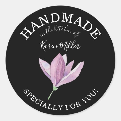 Purple Magnolia HANDMADE for You Canning Gifts Classic Round Sticker