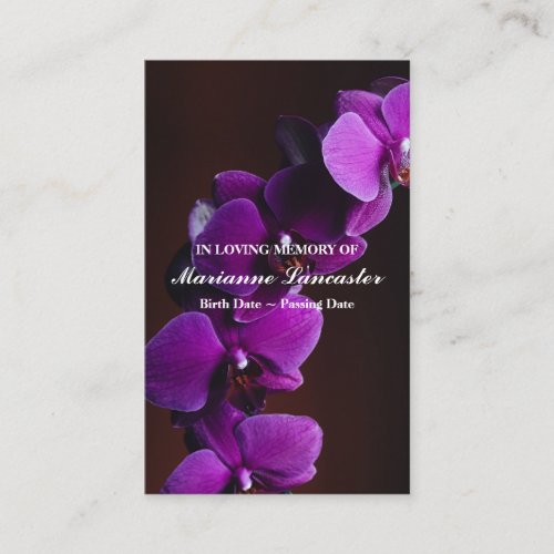 Purple Magnolia  Memorial Funeral Prayer cards