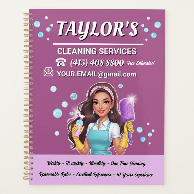Purple Maid House Cleaning Services Planner (Front)