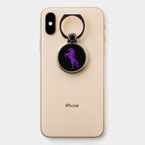 Purple Majestic Magical Rearing Unicorn Phone Ring Stand