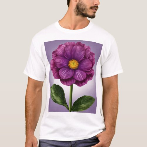 Purple Majesty Hyperrealistic Floral Tee T_Shirt