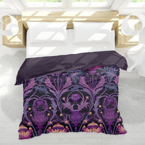 Purple Majesty Scottish Thistle  Luxe Art Nouveau  Duvet Cover