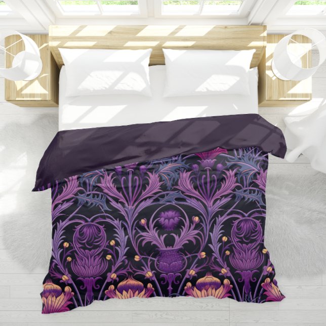 Purple Majesty Scottish Thistle  Luxe Art Nouveau  Duvet Cover (Creator Uploaded)