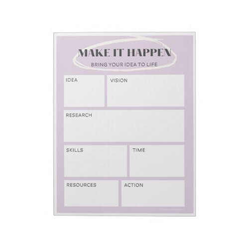 Purple Make it Happen Idea Map  Project Planner Notepad