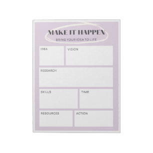 Purple Make it Happen Idea Map Project Planner Notepad