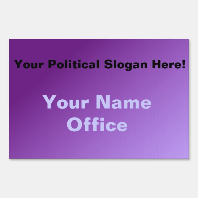 Purple Make Your Own Political Sign (Front)