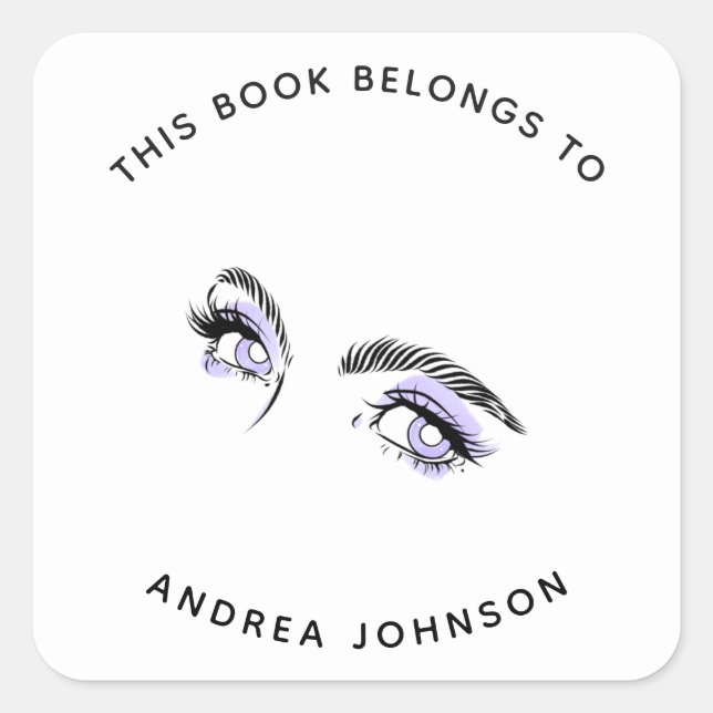 Purple Makeup Pretty Eyes Girly Beauty Bookplate (Front)
