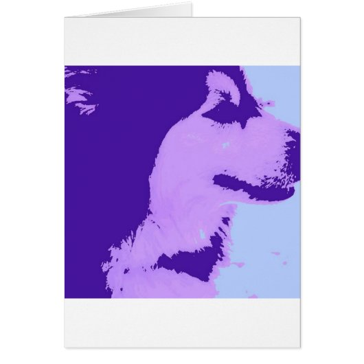 Purple Malamute Pop Art Cards (Front)