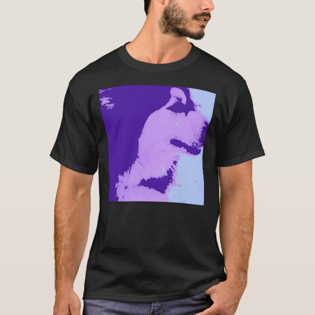 Purple Malamute Pop Art T-Shirt (Front)