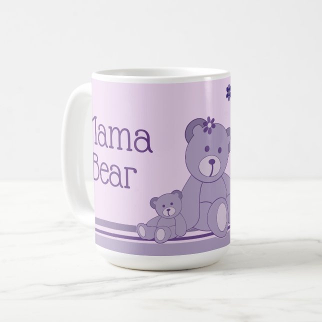 Purple Mama Bear Coffee Mug (Front Left)