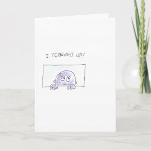 Purple man sorry card