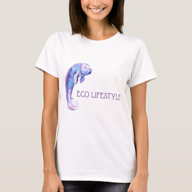 Purple manatee T-Shirt (Front)