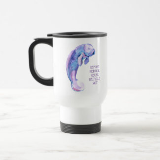 Purple manatee travel mug