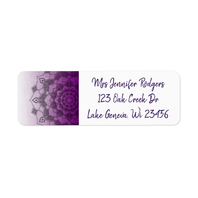 Purple Mandala Abstract Label (Front)