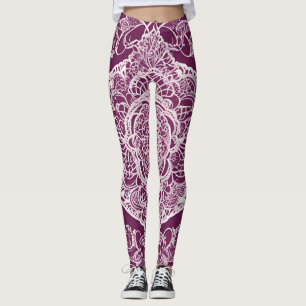 Purple mandala AI art Leggings