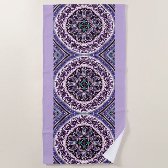 Purple Mandala Beach Towel (Front)