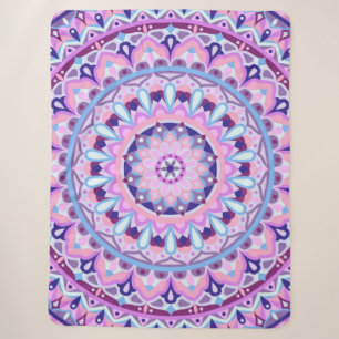 Purple Mandala Boho Cozy Geometric Pattern Hygge Sherpa Blanket