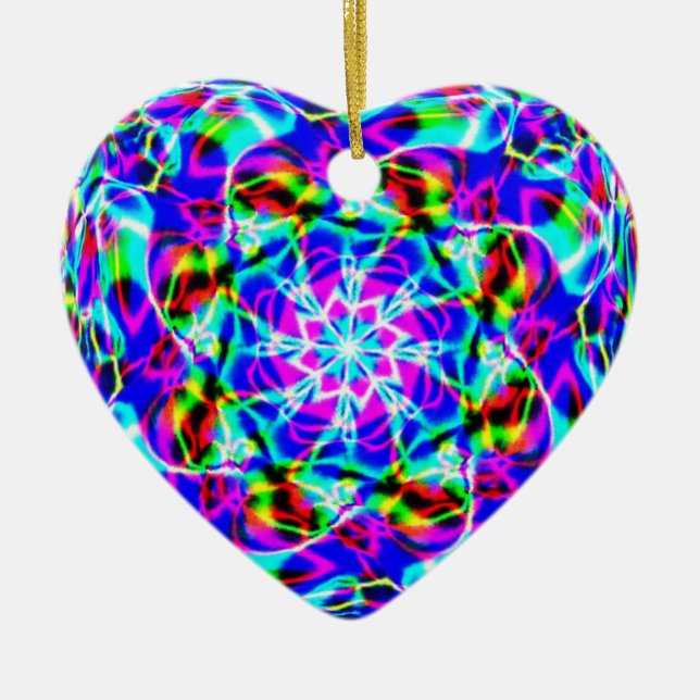 Purple mandala ceramic ornament (Front)