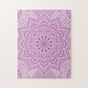 Purple Mandala Elegant Lotus Flower Jigsaw Puzzle
