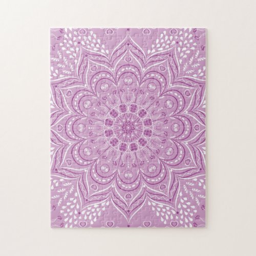 Purple Mandala Elegant Lotus Flower Jigsaw Puzzle