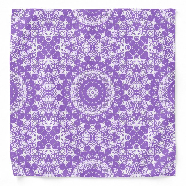 Purple Mandala Geometric Pattern Bandana (Front)