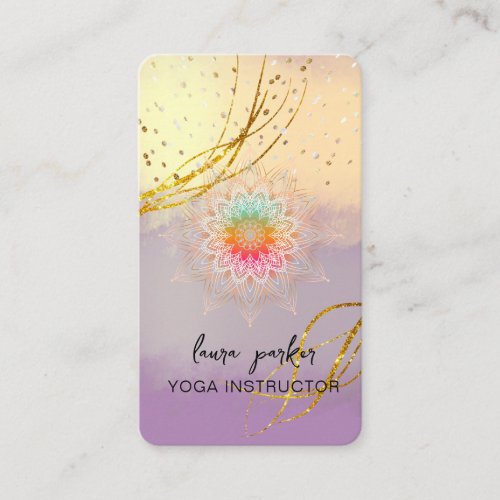 Purple Mandala Gold Meditation Holistic Elegant    Business Card