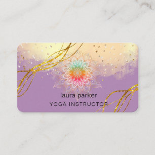Purple Mandala Gold Meditation Holistic Elegant Business Card