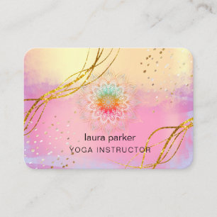 Purple  Mandala Gold Meditation Holistic Yoga   Business Card