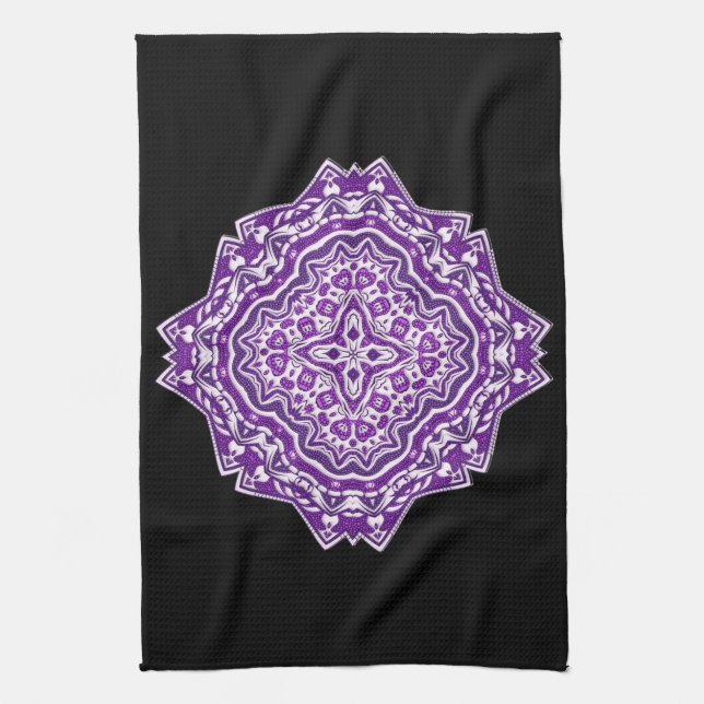 purple mandala kitchen towel (Vertical)