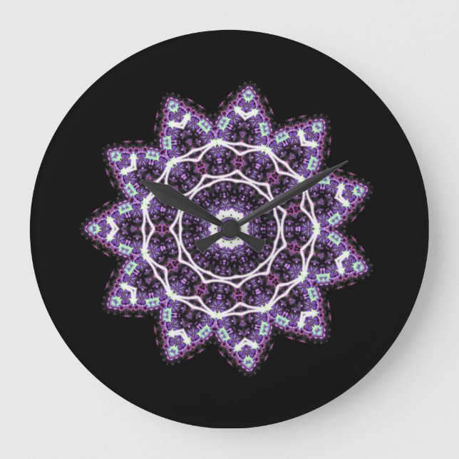 Purple Mandala Large Clock (Front)