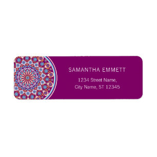 Purple Mandala Modern Return Address Labels