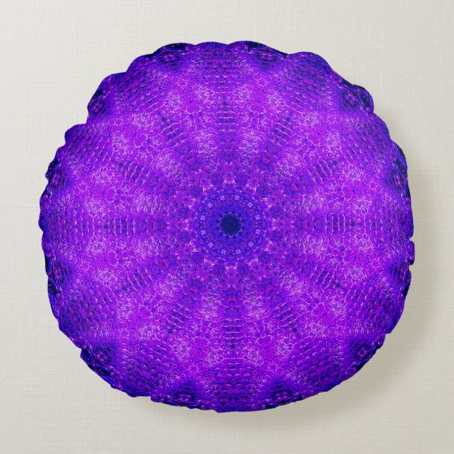 Purple Mandala Round Pillow (Front)
