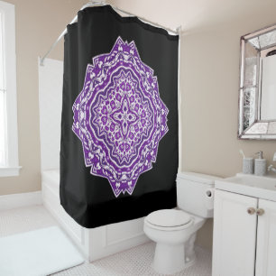 purple mandala shower curtain