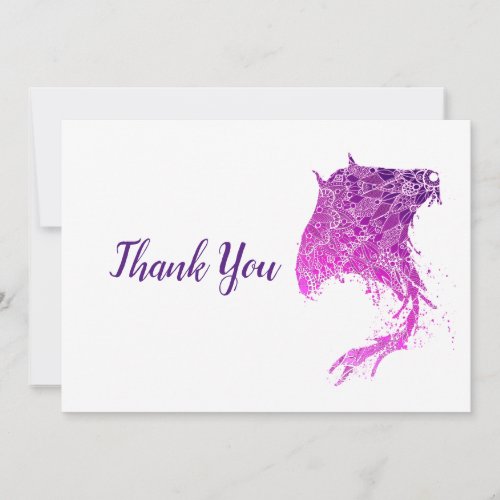 Purple Mandala Stingray Thank You Card