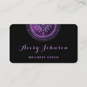 Purple Mandala Wellness Coach Modern Social Media Business Card
